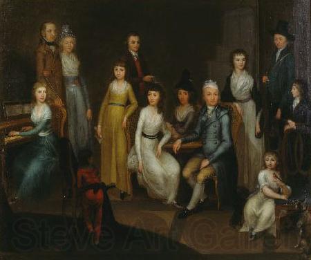 unknow artist Eine dreizehnkopfige unbekannte Familie in klassizistischem Innenraum, wohl aus der Ostschweiz France oil painting art